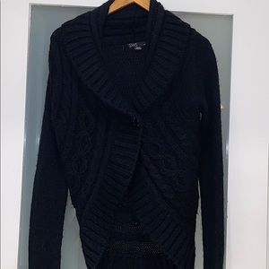 SWS high low one button crew neck cardigan sweater